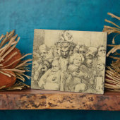 Letterlijke tekens rond de medaille fotoplaat (Zijkant)