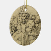 Letterlijke tekens rond de medaille keramisch ornament (Rechts)