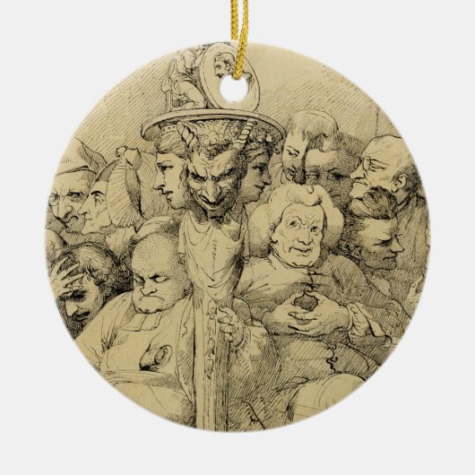 Letterlijke tekens rond de medaille keramisch ornament (Voorkant)