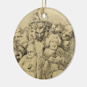 Letterlijke tekens rond de medaille keramisch ornament (Links)