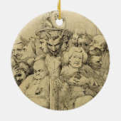 Letterlijke tekens rond de medaille keramisch ornament (Achterkant)