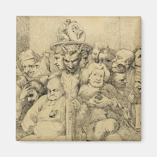 Letterlijke tekens rond de medaille magneet (Voorkant)