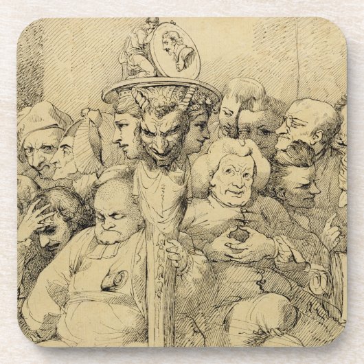 Letterlijke tekens rond de medaille onderzetter (Voorkant)