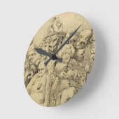 Letterlijke tekens rond de medaille ronde klok (Hoek)