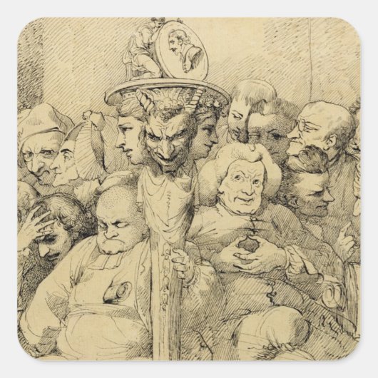 Letterlijke tekens rond de medaille vierkante sticker (Voorkant)