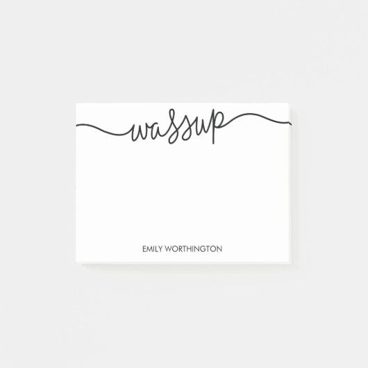 Letterlijke Wassup Custom Post-it® notes (Black) (Voorkant)