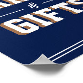Letterman Afstudeer NAVY Kaarten & Favorieten Poster (Hoek)