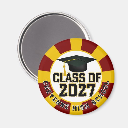 Letterman Afstudeerklas 2027 Magneet (Voorkant / Achterkant)