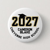 Letterman Afstudeerklas 2027 Ronde Button 5,7 Cm (Voorkant)