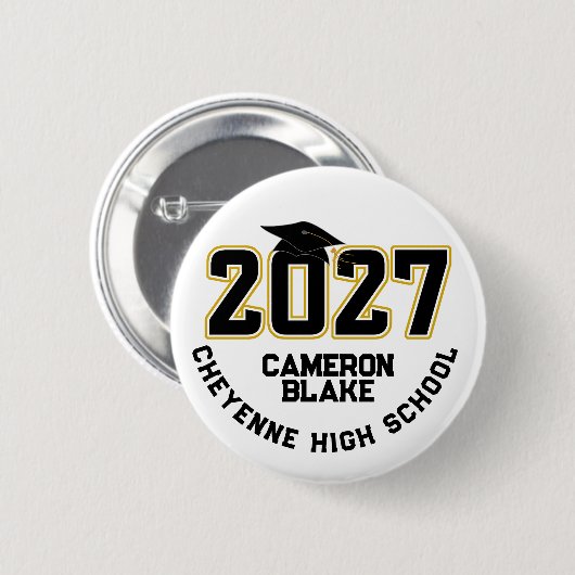 Letterman Afstudeerklas 2027 Ronde Button 5,7 Cm (Voorkant /achterkant)