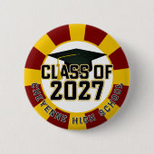 Letterman Afstudeerklas 2027 Ronde Button 5,7 Cm (Voorkant)