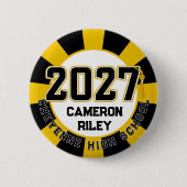 Letterman Afstudeerklas 2027 Ronde Button 5,7 Cm (Voorkant)