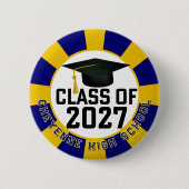 Letterman Afstudeerklas 2027 Ronde Button 5,7 Cm (Voorkant)