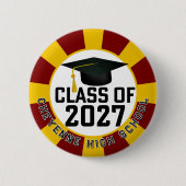 Letterman Afstudeerklas 2027 Ronde Button 5,7 Cm (Voorkant)