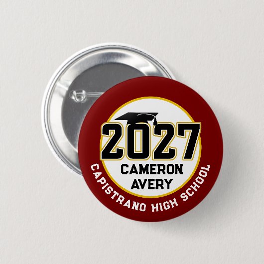 Letterman Afstudeerklas 2027 Ronde Button 5,7 Cm (Voorkant /achterkant)