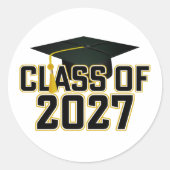 Letterman Afstudeerklas 2027 Ronde Sticker (Voorkant)