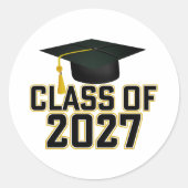 Letterman Afstudeerklas 2027 Ronde Sticker (Voorkant)