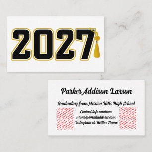 Letterman Afstudeerklas 2027 Visitekaartje
