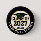 Letterman Afstudeerklas van 2027 Ronde Button 5,7 Cm (Voorkant)