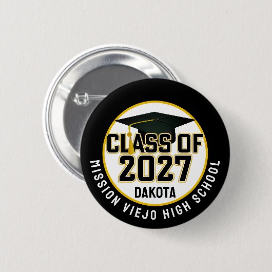 Letterman Afstudeerklas van 2027 Ronde Button 5,7 Cm (Voorkant /achterkant)