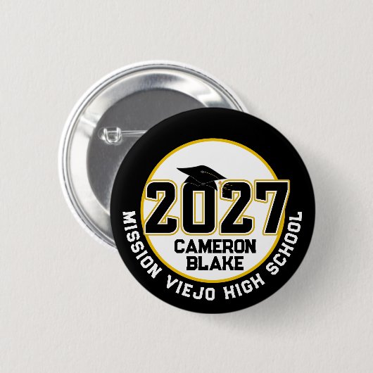 Letterman Afstudeerklas van 2027 Ronde Button 5,7 Cm (Voorkant /achterkant)