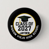 Letterman Afstudeerklas van 2027 Ronde Button 5,7 Cm (Voorkant)