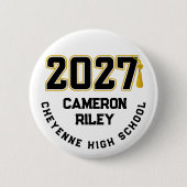 Letterman Afstudeerklas van 2027 Ronde Button 5,7 Cm (Voorkant)