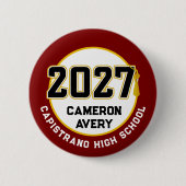 Letterman Afstudeerklas van 2027 Ronde Button 5,7 Cm (Voorkant)