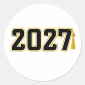 Letterman Afstudeerklas van 2027 Ronde Sticker (Voorkant)