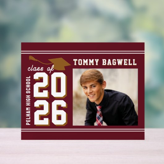 LETTERMAN-AFSTUDENT SLIM  ACRYL BORD (Neutraal)