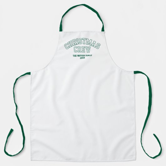 Letterman Christmas Crew Collegiate familienaam Schort (Voorkant)