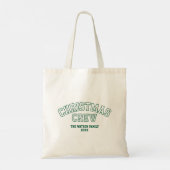 Letterman Christmas Crew Collegiate familienaam Tote Bag (Achterkant)
