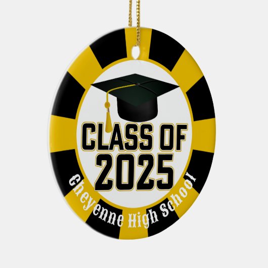 Letterman Class of 2025 (Naam toevoegen) Afstudere Keramisch Ornament (Rechts)