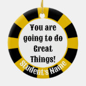 Letterman Class of 2025 (Naam toevoegen) Afstudere Keramisch Ornament (Achterkant)