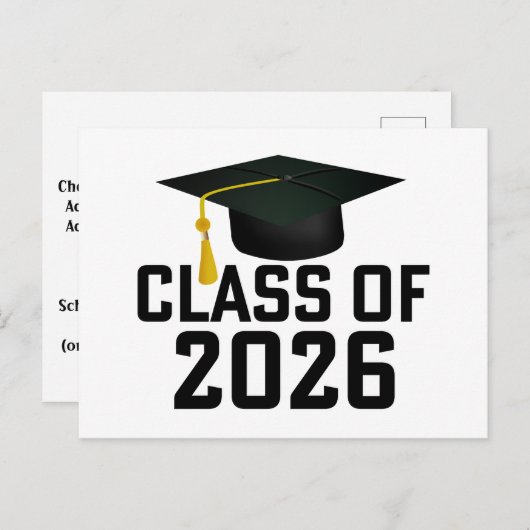 Letterman Class of 2026 Graduation  Briefkaart (Voorkant / Achterkant)