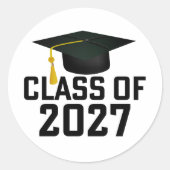 Letterman Class of 2027 Graduation Ronde Sticker (Voorkant)