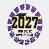 Letterman Class of 2027 Photo Graduation Keramisch Ornament (Links)