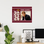 LETTERMAN GRAD school colors MAROON  Poster (Thuiskantoor)