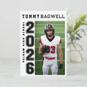 Letterman Graduation Announcement Feestdagenkaart (Staand voorkant)