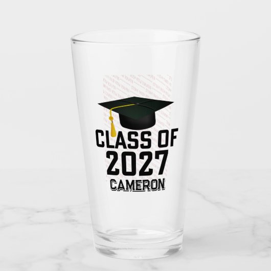 Letterman Klas van 2027 Foto Afstuderen Glas (Voorkant)