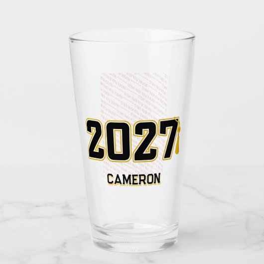 Letterman Klas van 2027 Foto Afstuderen Glas (Voorkant)
