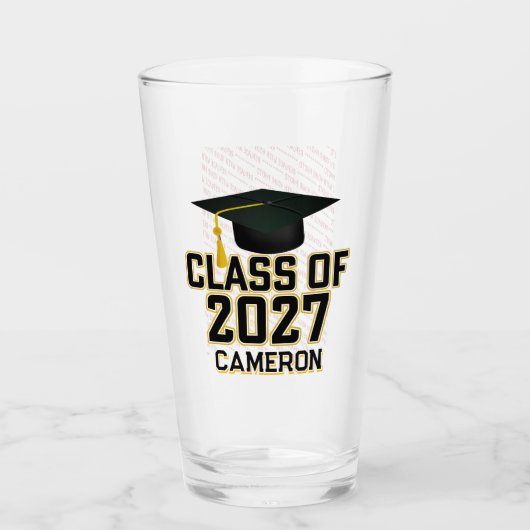 Letterman Klas van 2027 Foto Afstuderen Glas (Voorkant)