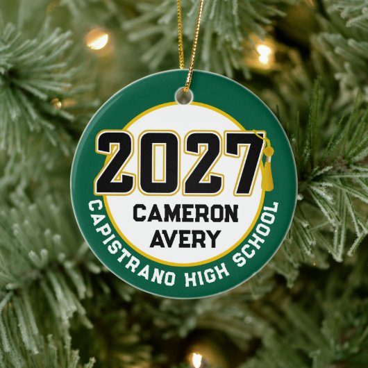 Letterman Klas van 2027 Foto Afstuderen Keramisch Ornament (Boom)