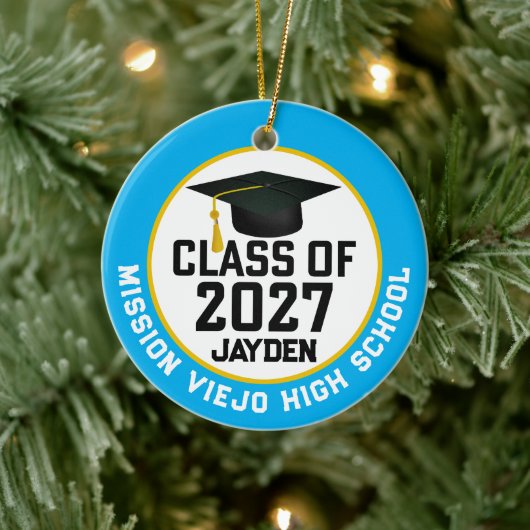 Letterman Klas van 2027 Foto Afstuderen Keramisch Ornament (Boom)