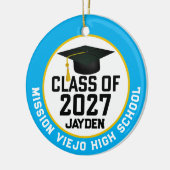 Letterman Klas van 2027 Foto Afstuderen Keramisch Ornament (Links)