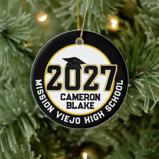 Letterman Klas van 2027 Foto Afstuderen Keramisch Ornament (Boom)