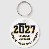 Letterman Klas van 2027 Foto Afstuderen Sleutelhanger (Voorkant)