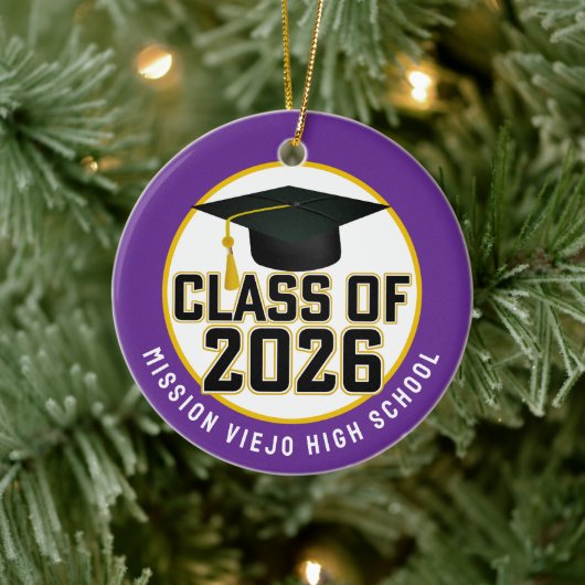 Letterman Klasse van 2026 Foto Afstuderen Keramisch Ornament (Boom)