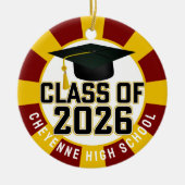 Letterman Klasse van 2026 Foto Afstuderen Keramisch Ornament (Voorkant)