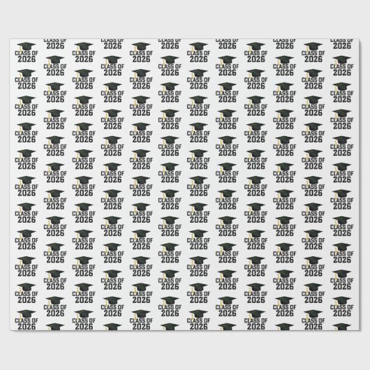 Letterman Klasse van het Afstuderen 2026 Cadeaupapier (Vlak)